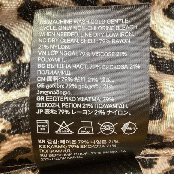 H&M Leopard Drop Waist Puff Sleeve Dress Size S - Picture 11 of 16